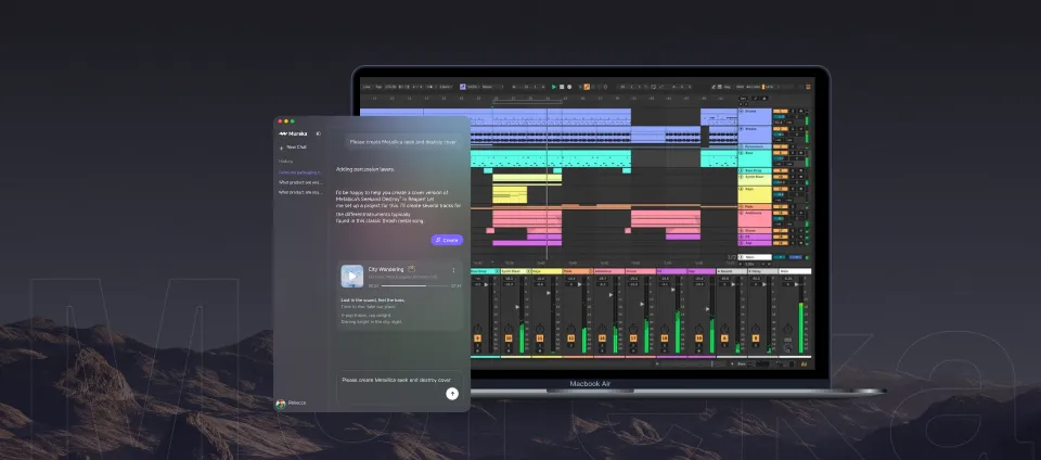 Mureka Co 插件在 Ableton Live 工程中的对话界面